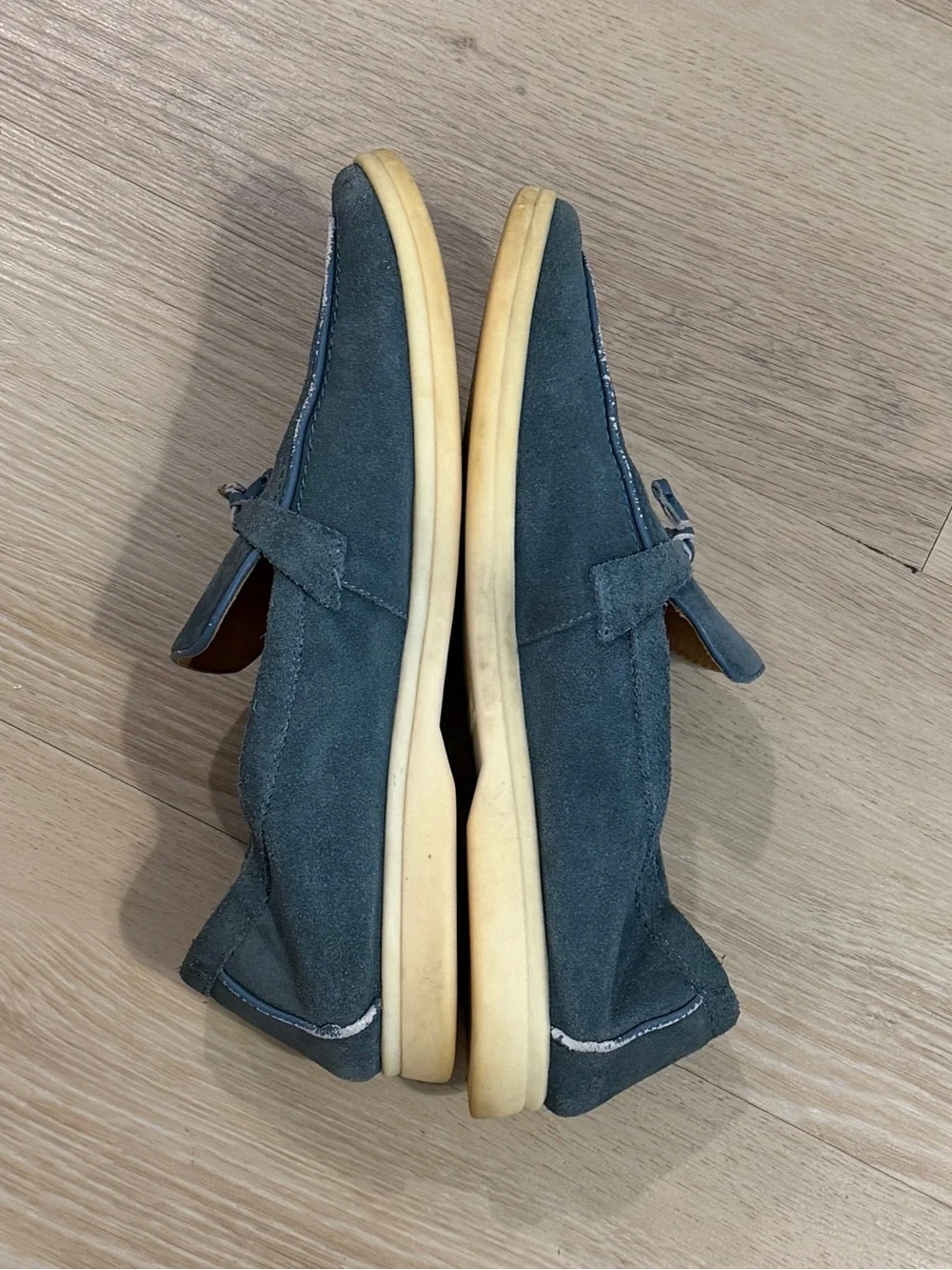 Loro Piana Teal Suede Tassel Loafers